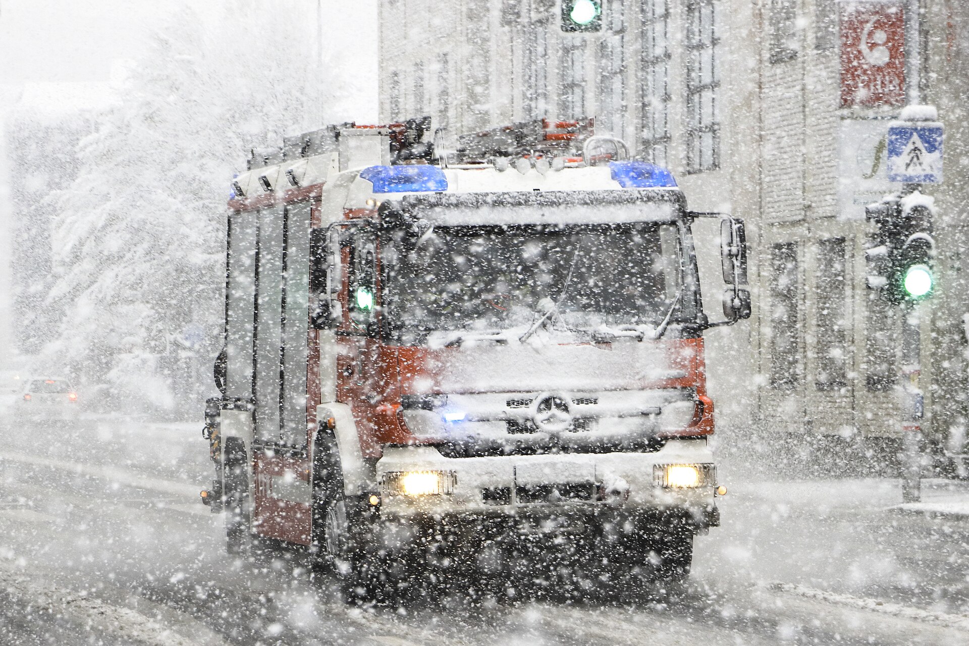 Fire engine responding